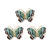 Rhinestone Butterfly Lapel Pin with ABS Pearl Beaded JEWB-I019-25KCG-3