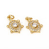 Brass Micro Pave Cubic Zirconia Charms ZIRC-L096-03G-1