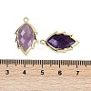 Natural Amethyst Faceted Leaf Pendants G-I375-04G-11-3