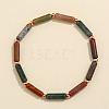 Column Natural Mixed Gemstone Beads Stretch Bracelets for Women Men TJ6393-4-1