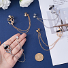 4Pcs 2 Color Jet Rhinestone Anchor Hanging Chain Brooches JEWB-GF0001-38-3