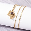 304 Stainless Steel Glass Drill Birth Stone Constellation Pendant Necklaces LS-STAS-D305-08G-F-5