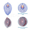 32Pcs 16 Style Peacock Feathers Polyester Embroidery Cloth Self Adhesive Patches DIY-PJ0001-26-4