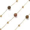 Natural Picasso Stone & 304 Stainless Steel Beads Link Chains CHS-K021-08A-10-1