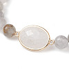 8mm Round Natural Cloudy Quartz Beaded Stretch Bracelets BJEW-JB10572-3