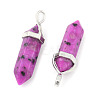 Natural Sesame Jasper/Kiwi Jasper Double Terminated Pointed Pendants G-F295-04I-4