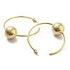 Brass Round Beaded Ring Stud Earrings EJEW-D067-01G-2