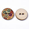 2-Hole Printed Wooden Buttons BUTT-ZX004-01A-03-2