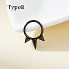 316 Surgical Stainless Steel Spike Hoop Nose Rings WG34C30-40-1