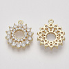 Brass Micro Pave Cubic Zirconia Pendants X-ZIRC-S064-004-2