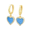 Brass Micro Pave Cubic Zirconia Hoop Dangle Earrings KK-CBA8324-16G-06-4
