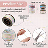 2 Rolls 2 Colors Segment Dyed Round Polyester Twisted Cords OCOR-TA0003-65C-4