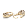 Heart Padlock Sparkling Cubic Zirconia Hoop Earrings for Girl Women EJEW-H126-04G-2
