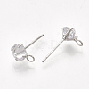 Brass Stud Earring Findings KK-T035-123P-2