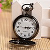 Openable Hollow Flat Round Alloy Glass Pendant Pocket Watch WACH-L024-11-3