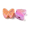 UV Plating Iridescent Acrylic Beads OACR-G039-07-2