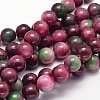 Dyed Natural Malaysia Jade Round Bead Strands G-L395-40-8mm-1
