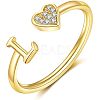 Adjustable Brass Rhinestone Cuff Rings FS-WG29D83-12-1
