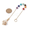 Chakra Mixed Synthetic & Natural Round Gemstone Pointed Dowsing Pendulums PALLOY-JF02520-02-3