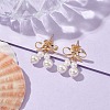 Brass Bowknot Dangle Stud Earrings EJEW-TA00401-3