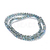 Faceted Round Full Rainbow Plated Electroplate Glass Beads Strands EGLA-XCP0001-03-2