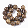 Undyed & Natural Wood Beads Strands WOOD-T024-015-2