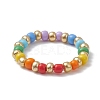 Glass Beaded Stretch Finger Rings for Women RJEW-JR00656-4