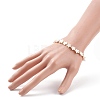 Natural Shell Star Beaded Stretch Bracelet with Brass for Women BJEW-JB08324-3