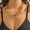 Acrylic Chunky Coffee Bean Link Chain Necklaces NJEW-D313-01C-1