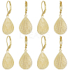 4 Pairs Teardrop Brass Leverback Earrings EJEW-HS0001-21G-1