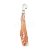 Electroplated Raw Rough Natural Quartz Crystal Copper Wire Wrapped Pendants PALLOY-JF02410-02-3