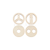 2 Sets Plywood Candle Wick Holders WOOD-BC0001-24B-7