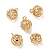 Brass Micro Pave Clear Cubic Zirconia Pendants KK-D261-01G-08-1