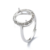 Adjustable 925 Sterling Silver Ring Components STER-K179-42P-1
