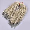 Waxed Cord and Organza Ribbon Necklace Making NCOR-T002-278-1