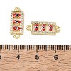 Brass Micro Pave Clear Cubic Zirconia Connector Charms CU-CBA6305-11G-B-3