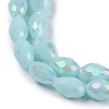 Opaque Solid Color Electroplate Glass Beads Strands LS-EGLA-N013-P8mm-B11-3