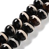 Natural Tibetan Striped Pattern dZi Agate Beads Strands G-B084-A04-01-1