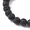 Natural Lava Rock & Mixed Gemstone Round Beaded Stretch Bracelet BJEW-JB09767-5