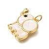 Rack Plating Brass Pave Natural Shell Pendants ZIRC-F142-07G-2