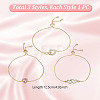 3Pcs 3 Styles Brass Slider Bracelet Sets BJEW-GA00001-2