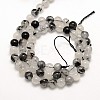 Natural Gemstone Black Rutilated Quartz Round Beads Strands G-E251-30-4mm-3