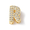 Brass Micro Pave Clear Cubic Zirconia Initial Multi-strand Links KK-S520-01G-18-1