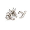 Brass Micro Pave Clear Cubic Zirconia Fold Over Clasps KK-C075-39P-2