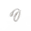 304 Stainless Steel Snake Wrap Open Cuff Ring for Women RJEW-S405-218P-3