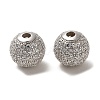 Rhodium Plated 925 Sterling Silver Micro Pave Cubic Zirconia Beads STER-H110-24C-01P-1