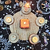 Wooden Pentagram Candle Holders WICR-PW0003-005-4