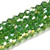 Transparent Electroplate Glass Beads Strands GLAA-F029-4mm-A03-1