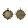 Vintage Tibetan Style Alloy Pendant Cabochon Settings TIBEP-M018-92AB-NF-2
