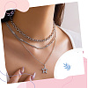 Alloy Pendant and Brass Chains Necklaces & Multi-strand Bracelets for Women SJEW-SC0001-06-4